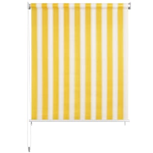 vidaXL Au&szlig;enrollo 100 x 140 cm Gelb und Wei&szlig; Gestreift