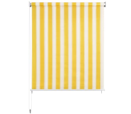 vidaXL Outdoor Roller Blind 120x140 cm Yellow and White Stripe