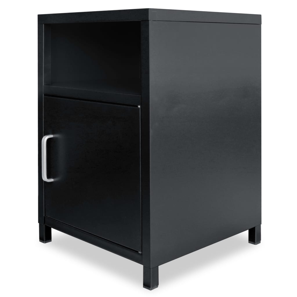 vidaXL Нощно шкафче, 35х35х51 см, черно