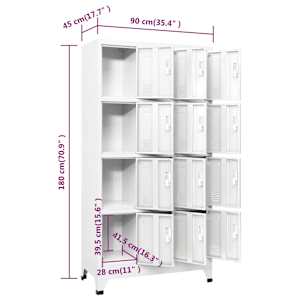 Šatní skříňka s 12 buňkami 90 x 45 x 180 cm - obrázek 8