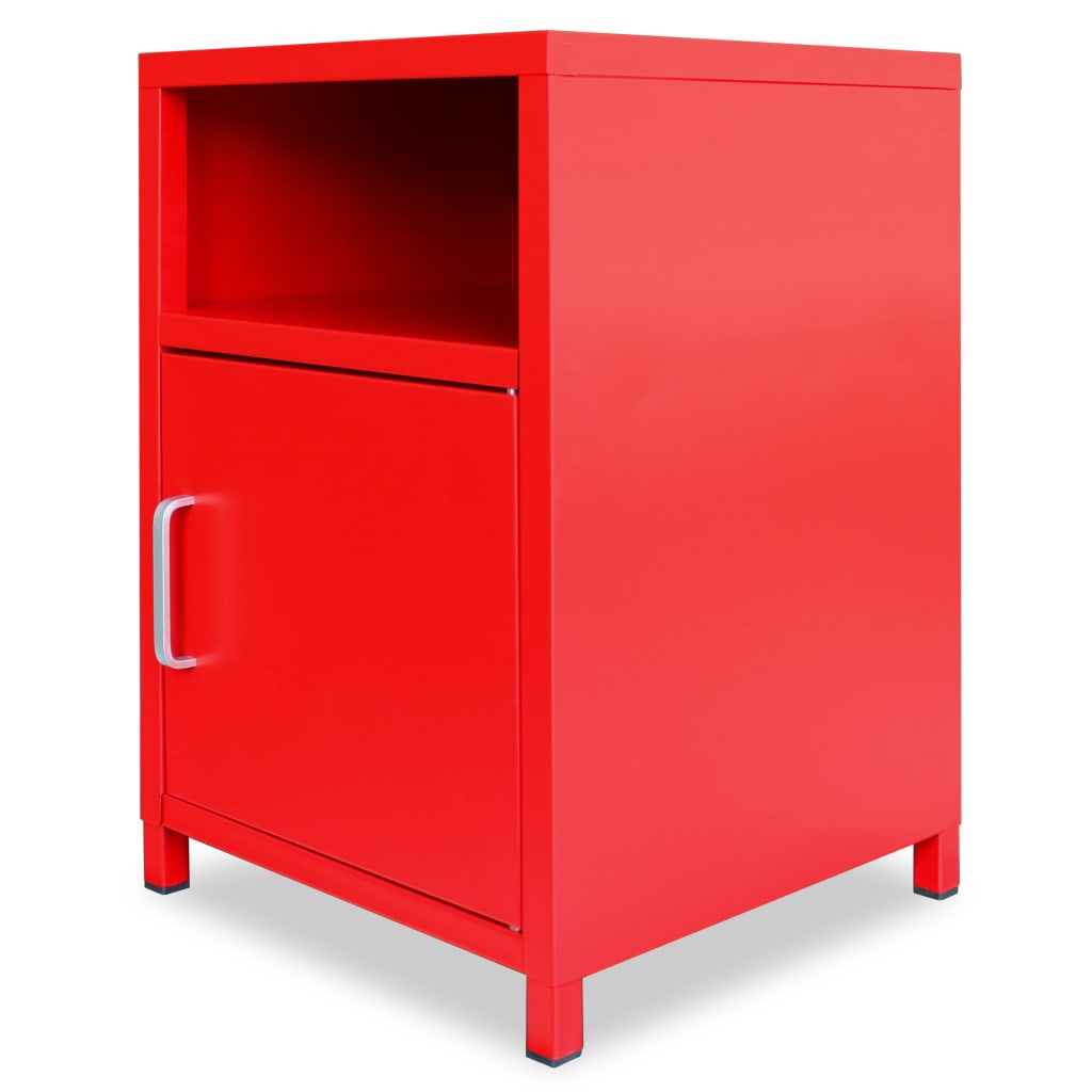 vidaXL Nočný stolík, 35x35x51 cm, červený