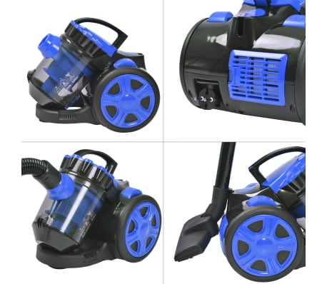 vidaXL Bezvreckový multicyklónový vysávač na podlahy a koberce, modrý