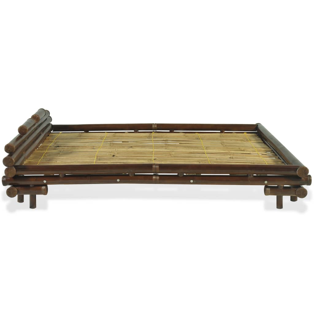vidaXL Okvir kreveta od bambusa tamno smeđi 140 x 200 cm