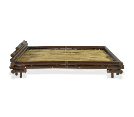 vidaXL Estructura de cama de bambú marrón oscuro 140x200 cm