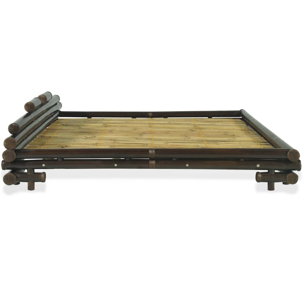 vidaXL Estructura de cama de bambú marrón oscuro 160x200 cm
