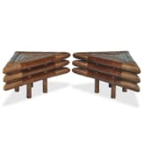 vidaXL Nachttische 2 Stk. 60x60x40 cm Bambus Dunkelbraun