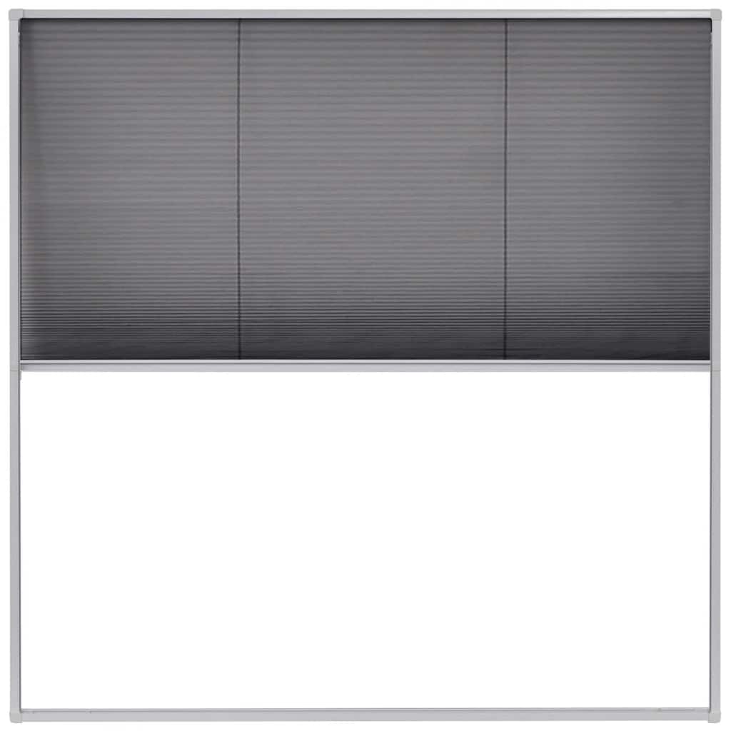 vidaXL Plisovaná okenná sieťka proti hmyzu s hliníkovým rámom, 120 x 120 cm