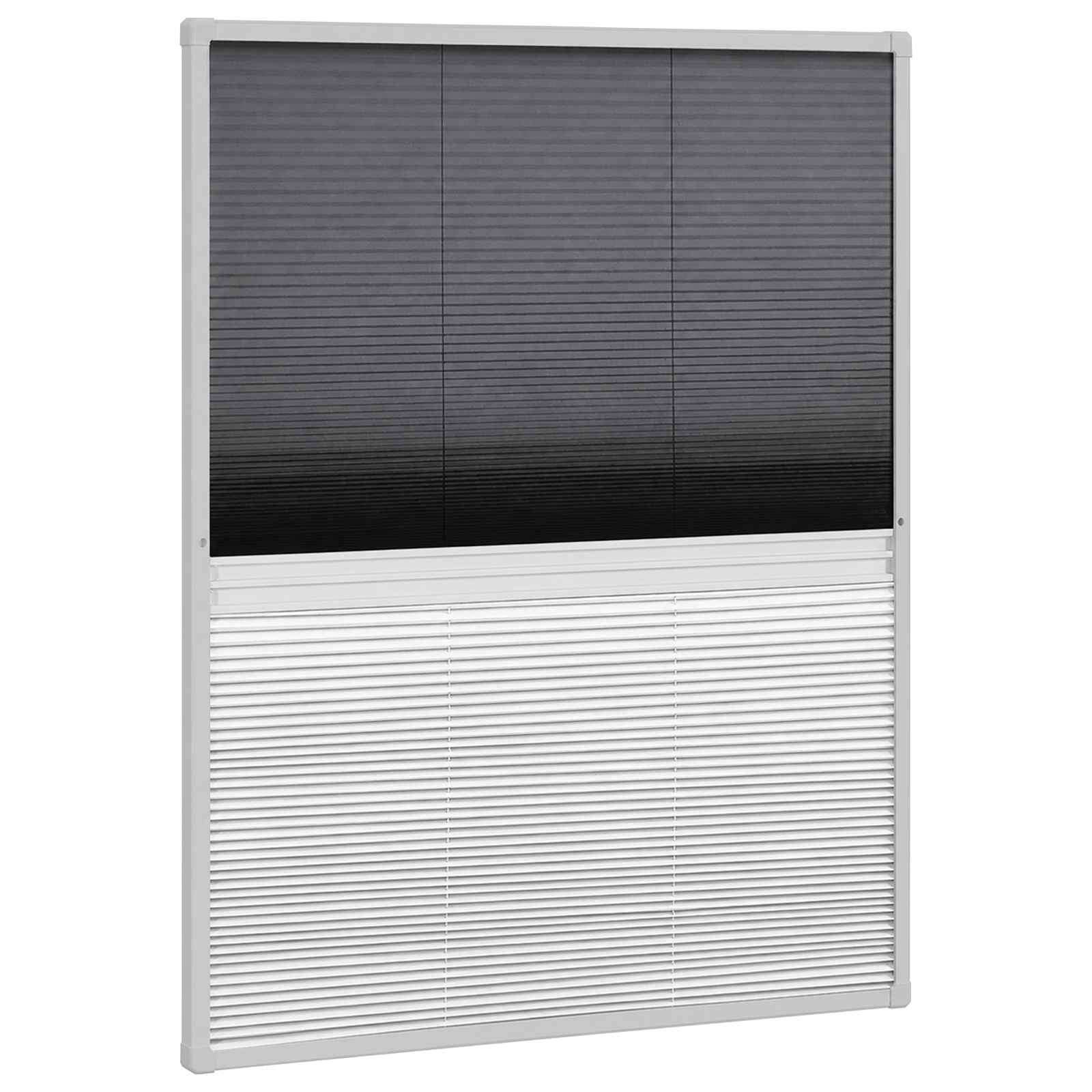 vidaXL Plisovaná okenná sieťka proti hmyzu s hliníkovým rámom a roletou, 60 x 80 cm