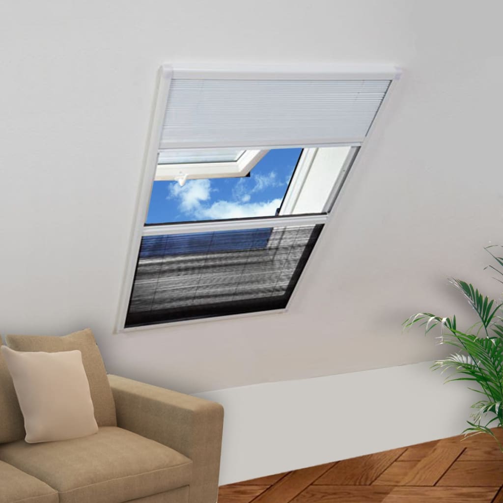 vidaXL Ecran insecte pentru ferestre, cu umbrar, aluminiu, 80x100 cm 