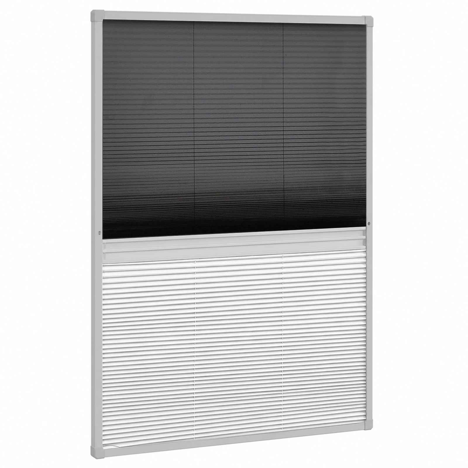 vidaXL Plisovaná okenná sieťka proti hmyzu s hliníkovým rámom a roletou, 80 x 120 cm