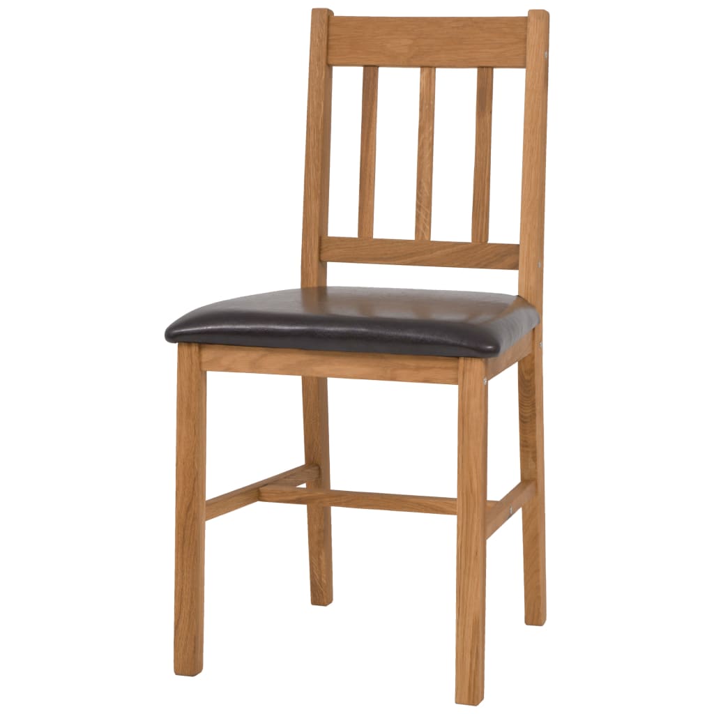 vidaXL Valgomojo kėdės, 2vnt., ąžuolo medienos masyvas