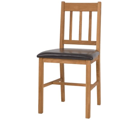 vidaXL Dining Chairs 4 pcs Solid Oak Wood