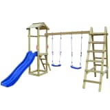 vidaXL Maison de jeu et toboggan échelles balançoires 286x237x218 Pin