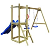 vidaXL Spielturm mit Rutsche Leiter Schaukeln 242 x 237 x 175 cm Kiefernholz