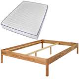 vidaXL Cama de casal + colchão espuma memória carvalho 140x200cm