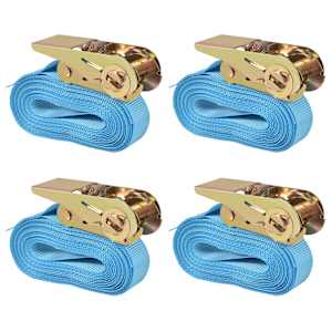 Ráčnové upínací pásy 4 ks 0,8 tun 6m x 25mm modré - obrázek 1