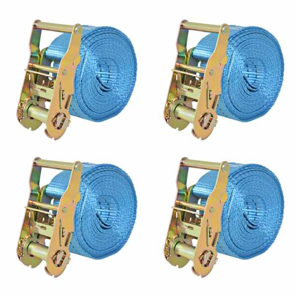 vidaXL pingutitega koormarihmad 4 tk 2 tonni 6 m x 38 mm, sinine