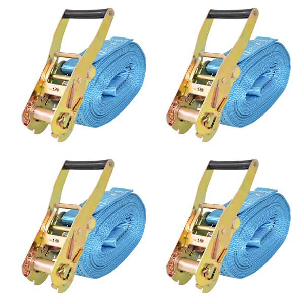 vidaXL pingutitega koormarihmad 4 tk 4 tonni 8 m x 50 mm, sinine