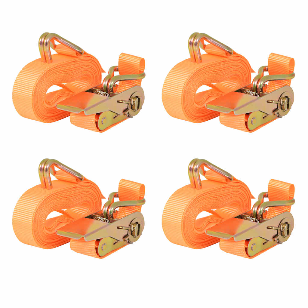 vidaXL Chingi fixare cu clichet, 4 buc, 0,4 tone 6 mx25 mm, portocaliu