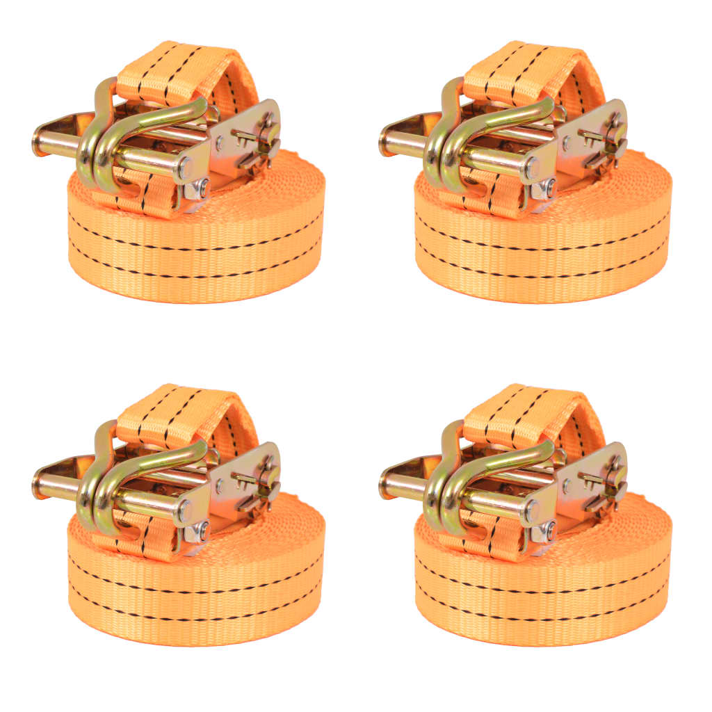 vidaXL Chingi de fixare cu clichet 4 buc, 1 tonă, 6mx38 mm, portocaliu