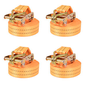 Ráčnové upínací pásy, 4 ks, 1 tuna, 6mx38mm, oranžové - obrázek 1