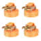 vidaXL Cintas de fixação c/ roquete 4 pcs 1 tonelada 6mx38mm laranja