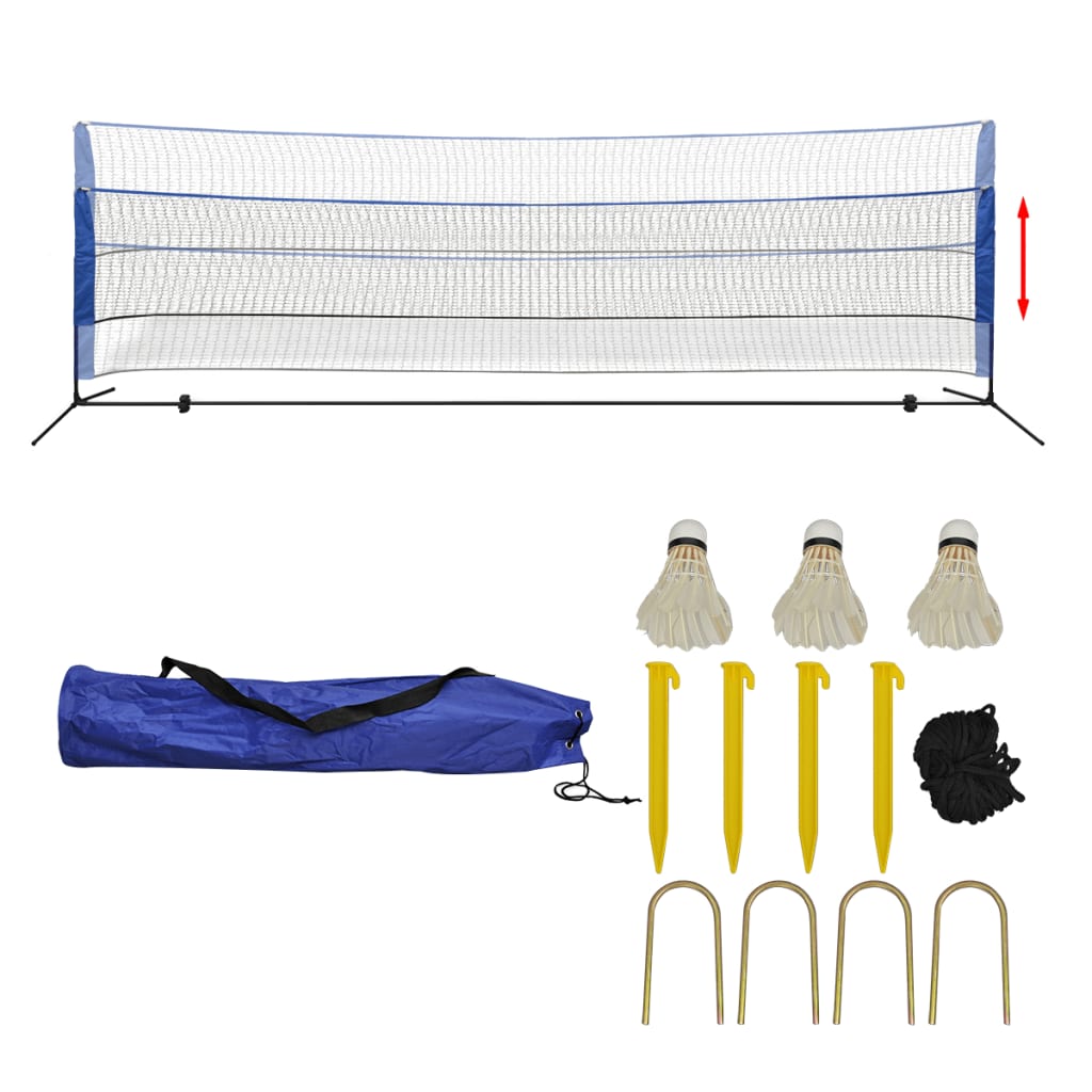 11: vidaXL badmintonnet-sæt med fjerbolde 500 x 155 cm