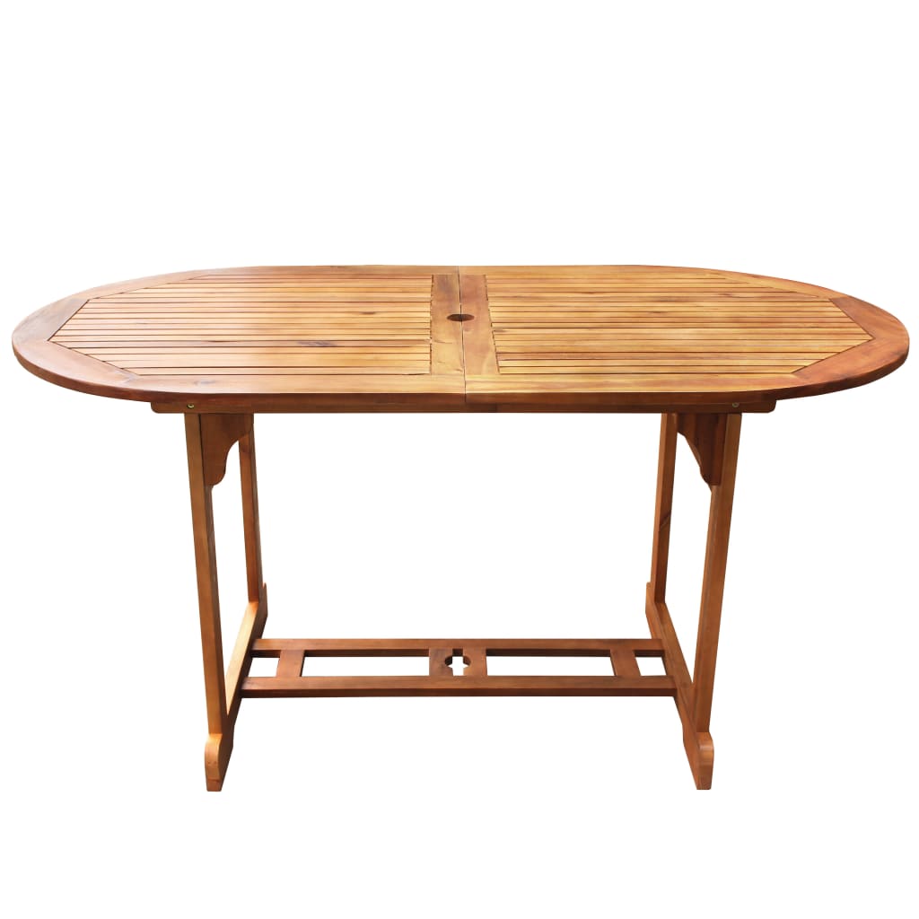 vidaXL Set de comedor de jardín 10 piezas madera maciza de acacia