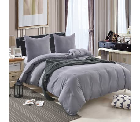 vidaXL Ensemble de housse de couette Anthracite 135x200/80x80 cm