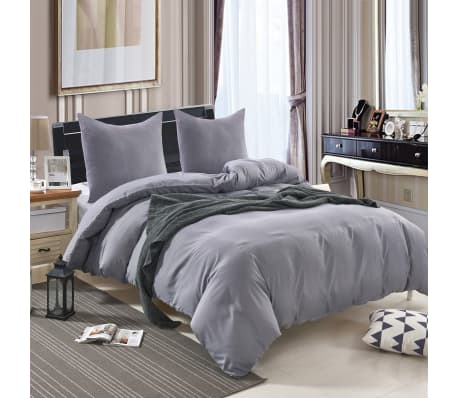 vidaXL Ensemble de housse de couette Anthracite 155x200/80x80 cm