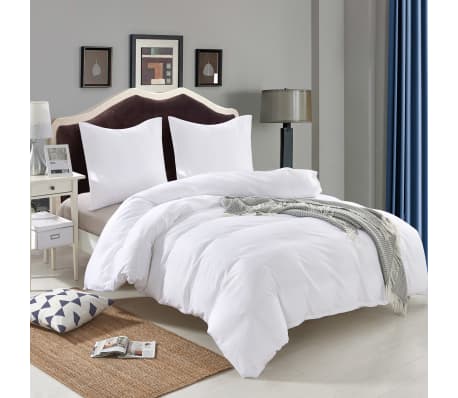 vidaXL Duvet Cover Set White 140x200/60x70 cm