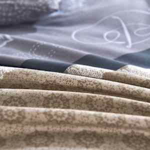 vidaXL Patalynės komplektas, linijinis gėlių raštas, 200x200/80x80cm