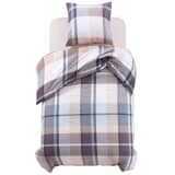 vidaXL Conjunto capa edredão 2pcs 135x200/80x80cm estampa xadrez caqui