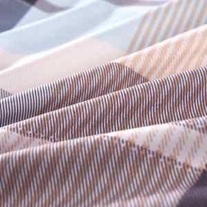 vidaXL Patalynės komplektas, chaki langeliai, 140x200/60x70cm