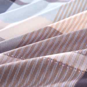 vidaXL Patalynės komplektas, chaki langeliai, 200x200/60x70cm