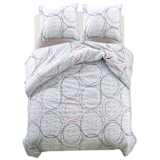 vidaXL Conjunto capa edredão 3 pcs 200x200/80x80 cm estampa círculos