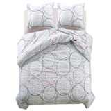 vidaXL Conjunto capa edredão 3 pcs 200x220/60x70 cm estampa círculos