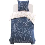 vidaXL Conjunto capa edredão 2 pcs 155x200/80x80 cm estampagem ramos