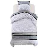 vidaXL Conj. capa edredão 2 pcs 155x220/80x80 cm estampa floral/riscas