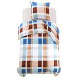 vidaXL Conj. capa edredão 2 pcs 155x200/80x80cm estampa xadrez laranja