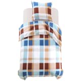 vidaXL Conj. capa edredão 2 pcs 155x220/80x80cm estampa xadrez laranja