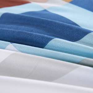 vidaXL Patalynės komplektas, oranžinis, langeliai, 140x200/60x70cm