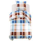 vidaXL Conj. capa edredão 2 pcs 140x220/60x70cm estampa xadrez laranja