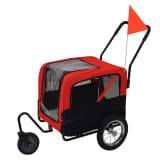 vidaXL 2-in-1 Pet Bike Trailer & Jogging Stroller Red and Black