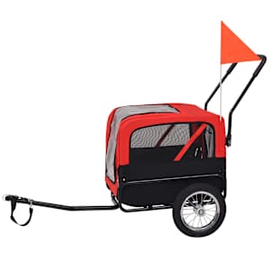 vidaXL 2-in-1 Pet Bike Trailer & Jogging Stroller Red and Black