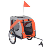 vidaXL Dog Bike Trailer Orange and Grey