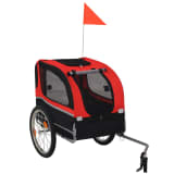 vidaXL Dog Bike Trailer Red and Black