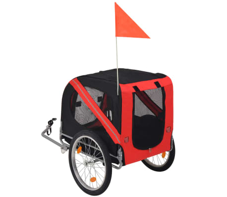 vidaXL Dog Bike Trailer Red and Black