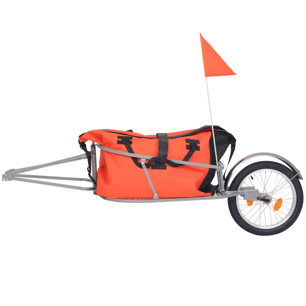 

vidaXL Fietskar met tas oranje en zwart