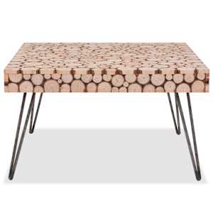 vidaXL Šoninis staliukas, 60,8x60,8x34,5 cm, tikra eglės mediena